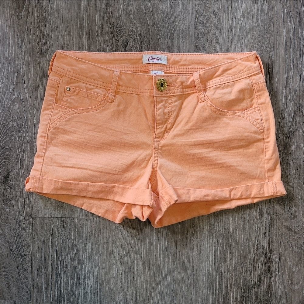Peach Stretchy Candie's Shorts with Rhinestone Accents Size 5